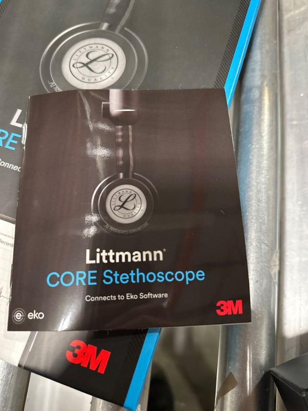 Photo 7 of 3M™ Littmann® CORE Digital Stethoscope, 8570, High Polish Rainbow Chestpiece, Black Tube, Black Stem and Headset, 27 inch
