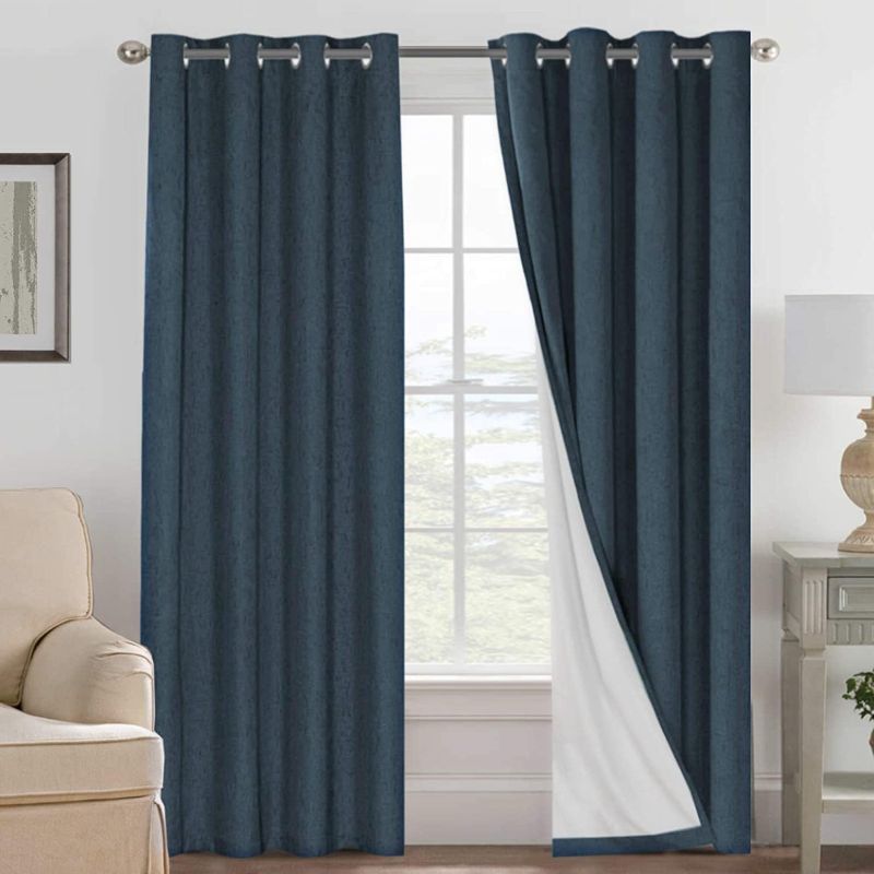 Photo 1 of *8 PANELS* H.VERSAILTEX Linen Blackout Curtains 108 Inches Long 100% Absolutely Blackout Thermal Insulated Textured Linen Look Curtain Draperies Anti-Rust Grommet, Energy Saving with White Liner, 8 PANELS TOTAL
