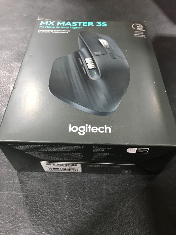 Photo 2 of Logitech MX Master 3S - Wireless Performance Mouse, Ergo, 8K DPI, Track on Glass, Quiet Clicks, USB-C, Bluetooth, Windows, Linux, Chrome - Graphite - With Free Adobe Creative Cloud Subscription Graphite MX Master 3S