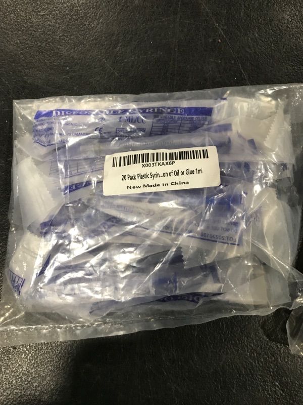 Photo 2 of 20 Pack Plastic Syringes with Measurement Markings, Individually Sealed Ideal for Oral Use, Refilling, Pet Feeding, Including Application of Oil or Glue 1ml