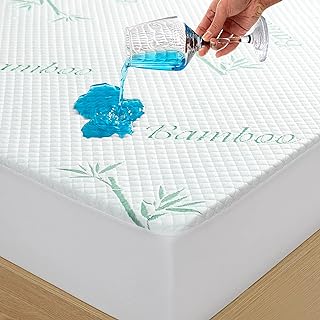 Photo 1 of 100% Waterproof King Size Mattress Cover Protector, Breathable Bamboo 3D Air Fabric, Water Proof Mattress Pad Cover, Soft Noiseless Vinyl Free Machine Washable, 8''-21'' Deep Pocket