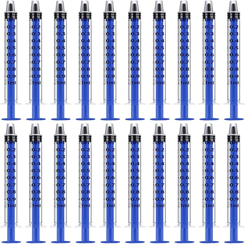 Photo 1 of 20 Pack Plastic Syringes with Measurement Markings, Individually Sealed Ideal for Oral Use, Refilling, Pet Feeding, Including Application of Oil or Glue 1ml