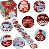 Photo 1 of 500 PCS Christmas Stickers?Christmas Gift Tags?Self Adhesive Name Tags Christmas Wrapping Paper Stickers with 8 Designs Write On Then Peel & Presents