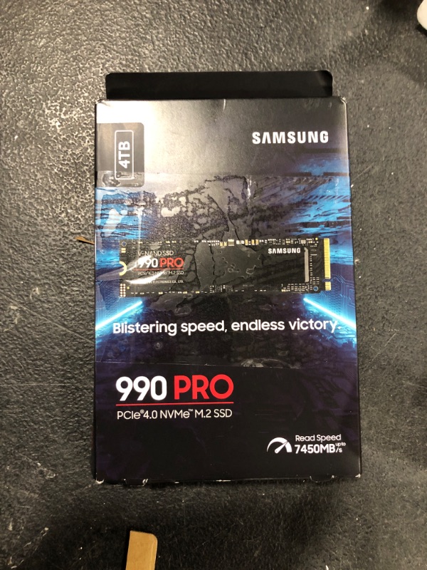 Photo 3 of SAMSUNG 990 PRO SSD 4TB PCIe 4.0 M.2 2280 Internal Solid State Hard Drive, Seq. Read Speeds Up to 7,450 MB/s for High End Computing, Gaming, and Heavy Duty Workstations, MZ-V9P4T0B/AM 990 PRO 4TB