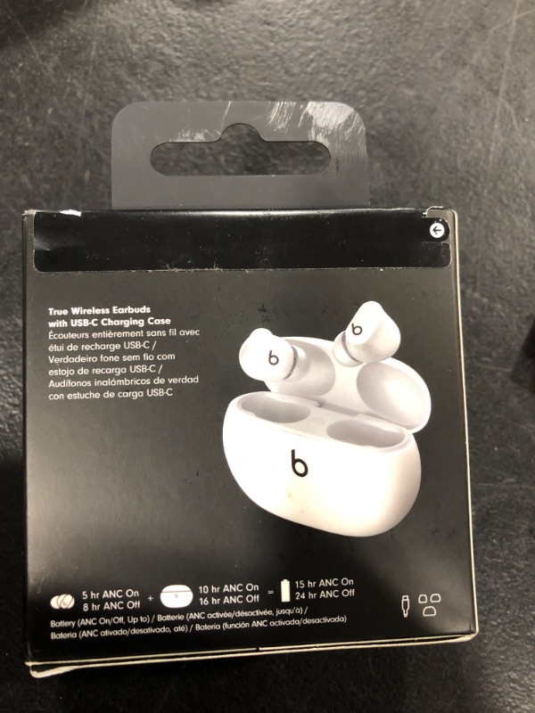 Photo 4 of Beats Studio Buds - True Wireless Noise Cancelling Earbuds - Compatible with Apple & Android, Built-in Microphone, IPX4 Rating, Sweat Resistant Earphones, Class 1 Bluetooth Headphones - White
