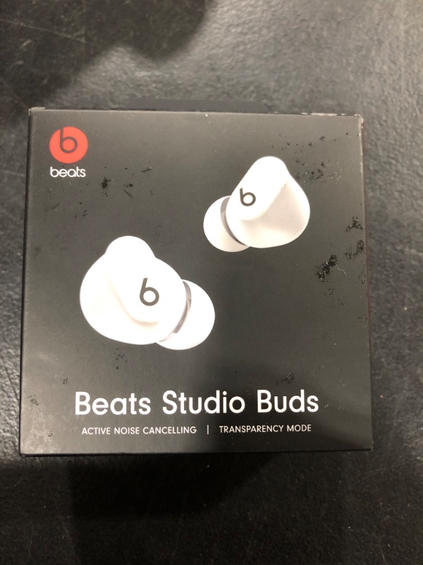 Photo 2 of Beats Studio Buds - True Wireless Noise Cancelling Earbuds - Compatible with Apple & Android, Built-in Microphone, IPX4 Rating, Sweat Resistant Earphones, Class 1 Bluetooth Headphones - White
