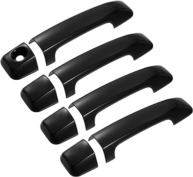 Photo 1 of X AUTOHAUX 4pcs ABS Exterior Side Door Handle Cover Trim for Toyota Tundra 2007-2020 Black Outer Door Handle Cover Decoration 