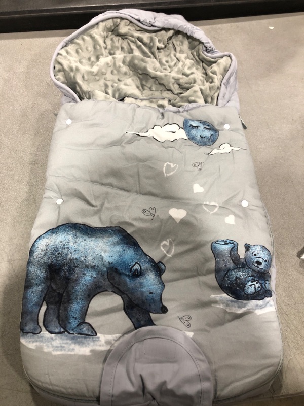 Photo 2 of JumpOff Jo – Baby Bunting Bag - Stroller Blanket, Sleeping Bag & Sleep Sack – Baby Essentials for Newborn, Winter Car Seat Covers for Babies, Wearable Blanket – 0-12 Months - Mama Bear
