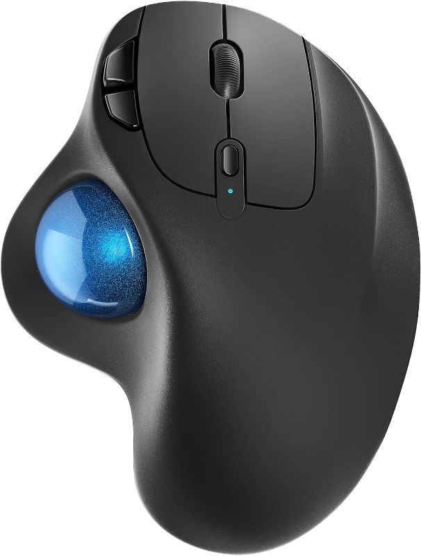 Photo 1 of Nulea M501 Wireless Trackball Mouse, Rechargeable Ergonomic, Easy Thumb Control, Precise & Smooth Tracking, 3 Device Connection (Bluetooth or USB), Compatible for PC, Laptop, iPad, Mac, Windows
