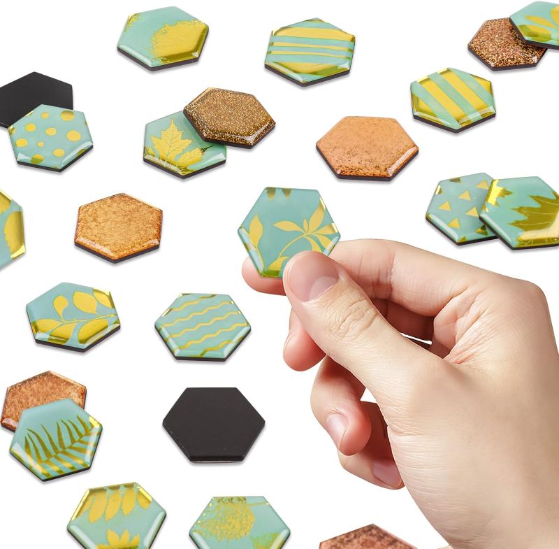 Photo 1 of MORCART Fridge Magnets, 30pcs Green Art Hexagon Fridge Magnets, Kitchen School Office Locker Magnets, Cute and Fun Fridge Magnets, Whiteboard Magnets for Boys and Girls, Perfect Home Decor Gifts
