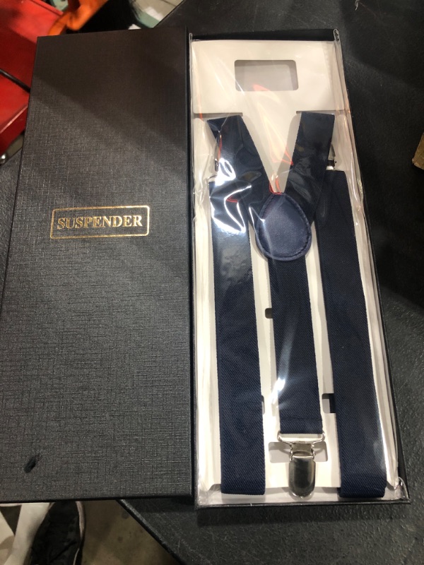 Photo 1 of CEAJOO Men's Suspenders Y Back Adjustable 1 Inch Wide with Clips / NAVY BLUE 