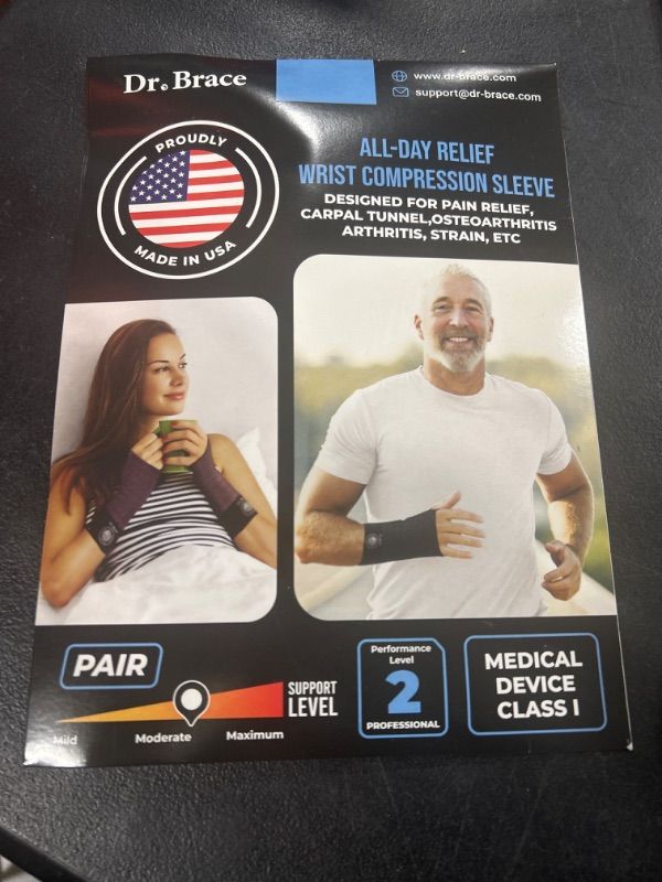 Photo 1 of DR. BRACE - MADE IN USA - Wrist Brace & Compression Arthritis Gloves. Support Sleeves for Carpal Tunnel,Tendonitis, Wrist Pain Relief,Computer Typing, Fits Both Hands (Single) (Mercury, Small)
