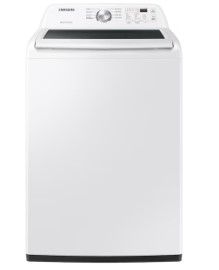 Photo 1 of Samsung 4.4-cu ft High Efficiency Agitator Top-Load Washer (White)

