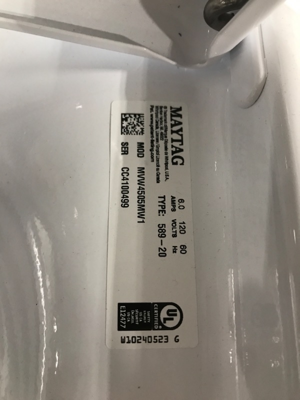 Photo 4 of Maytag 4.5-cu ft High Efficiency Agitator Top-Load Washer (White)
