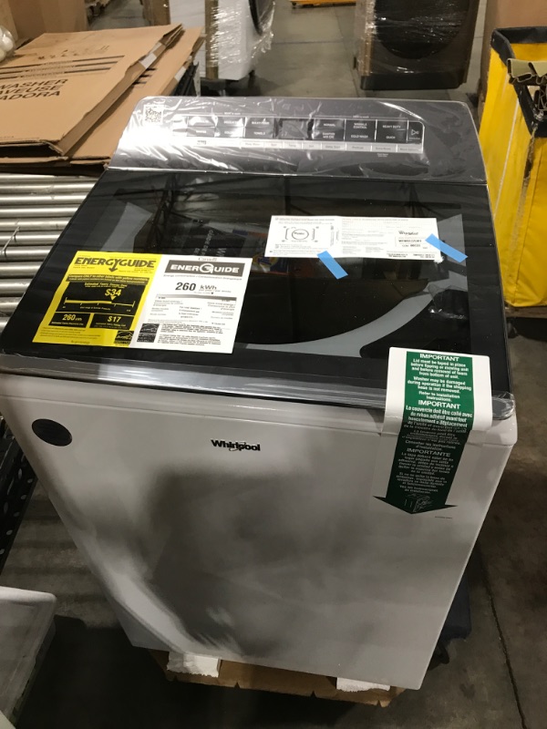 Photo 2 of Whirlpool Smart Capable w/Load and Go 5.3-cu ft High Efficiency Impeller and Agitator Smart Top-Load Washer (White) ENERGY STAR
