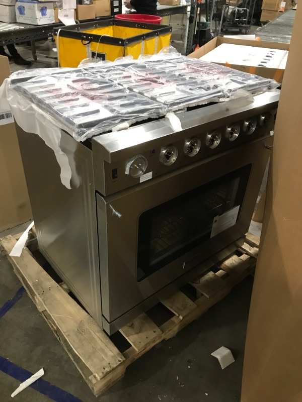 Photo 4 of 36" 6.0 Cu. Ft Single Oven Professional Gas Range in Stainless Steel
