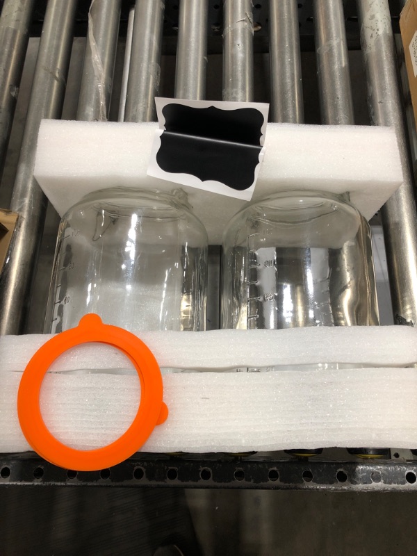 Photo 1 of Super Wide-Mouth Glass Jars with Hinged Lids, 1-Gallon Leak Proof Glass Canning Jars with Airtight Lids  2-Pack Round