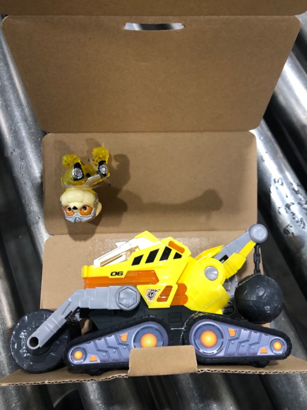 Photo 2 of Paw Patrol: The Mighty Movie, Construction Toy Truck with Rubble Mighty Pups Action Figure