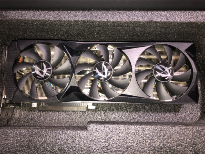 Photo 2 of ZOTAC Gaming GeForce RTX 4070 Ti AMP Extreme AIRO DLSS 3 12GB GDDR6X 192-bit 21 Gbps PCIE 4.0 Gaming Graphics Card, IceStorm 2.0 Advanced Cooling, Spectra 2.0 RGB Lighting, ZT-D40710B-10P