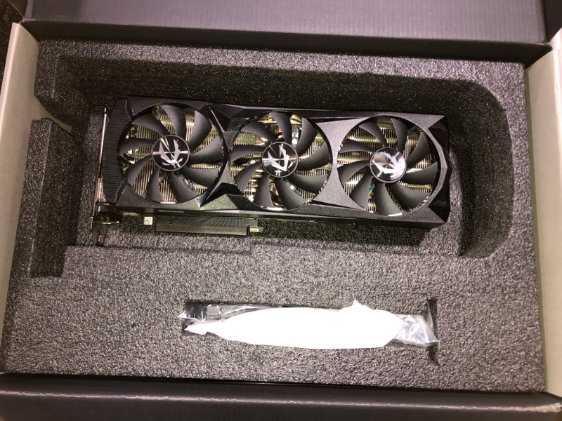 Photo 1 of ZOTAC Gaming GeForce RTX 4070 Ti AMP Extreme AIRO DLSS 3 12GB GDDR6X 192-bit 21 Gbps PCIE 4.0 Gaming Graphics Card, IceStorm 2.0 Advanced Cooling, Spectra 2.0 RGB Lighting, ZT-D40710B-10P