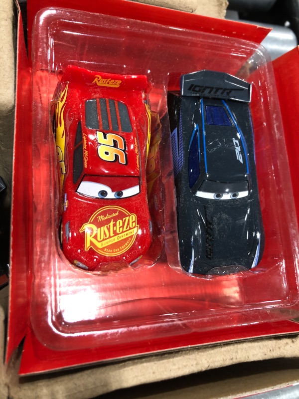 Photo 4 of Carrera GO!!! 62477 Disney Pixar Cars Neon Nights Electric Slot Car Racing Kids Toy Race Track Set Includes 2 Controllers and 2 Cars in 1:43 Scale Disney Cars Neon