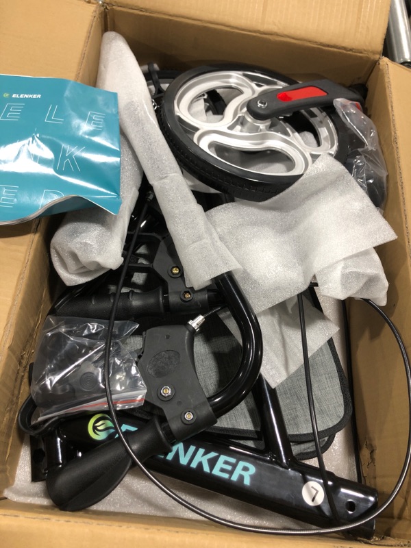 Photo 1 of ELENKER 3 Wheel Rollator Walker for Seniors, Three Wheeled Mobility Aid with 10" Wheels and Zipper Storage Pouch, Foldable, Narrow for Small & Tight Spaces, Black