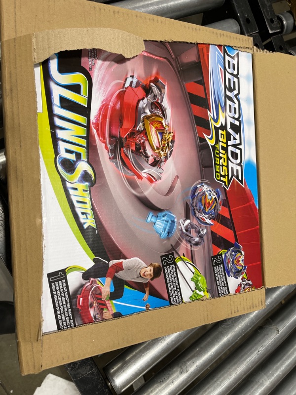 Photo 2 of BEYBLADE Burst Turbo Slingshock Rail Rush Battle Set - Complete Set Burst Beystadium, Battling Tops, and Launchers (Amazon Exclusive)