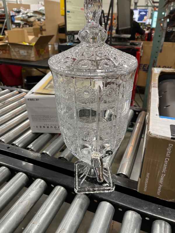 Photo 1 of 1.3 Gallon Glass Drink Dispensers For Parties Glass Beverage Dispenser with Spigot for Party Bar Wedding Crystal Collection Dispenser Decor Wide Mouth with Lid Iced Beverage Dispensers