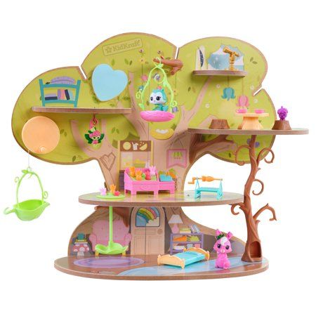 Photo 1 of `KidKraft Lil Green World Wooden Market Treehouse Play Set with 26 Accessories