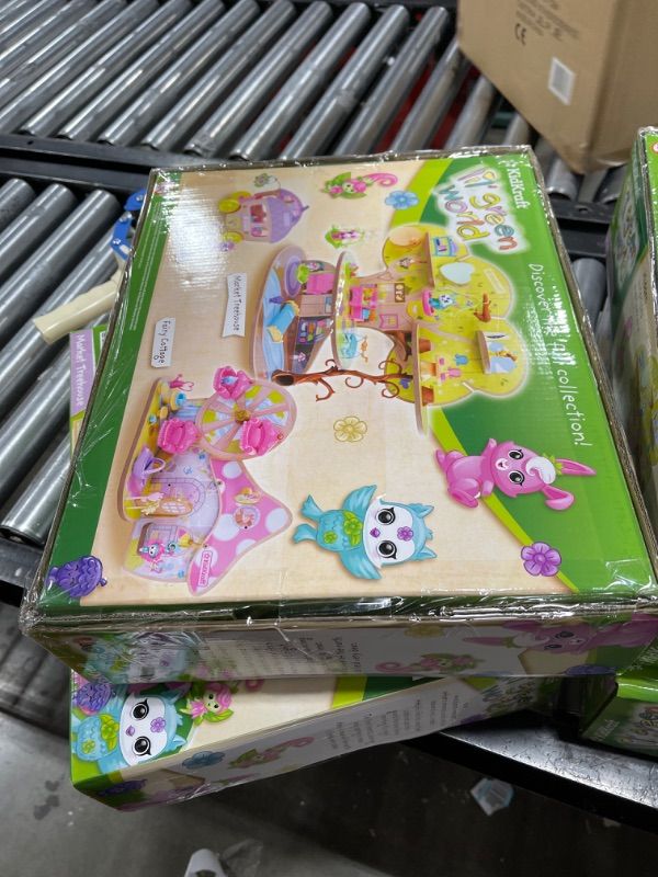 Photo 1 of `KidKraft Lil Green World Wooden Market Treehouse Play Set with 26 Accessories