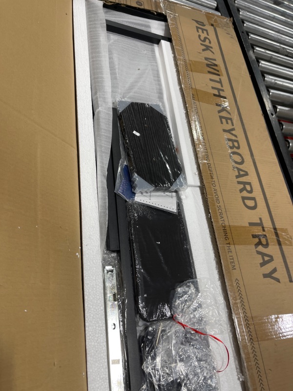 Photo 1 of ODK Computer Desk Study Table, 48 Inch Office Desk with Drawers and Keyboard Tray, Study Desk Work Desk with Monitor Shelf, Writing Desk with Storage for Home Office, Black 48 Inch Black