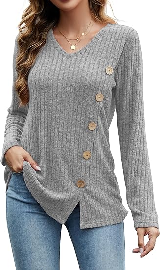 Photo 1 of Dimur Sweaters for Women Trendy Long Sleeve Shirts Loose Fit Tunic Tops 2023
