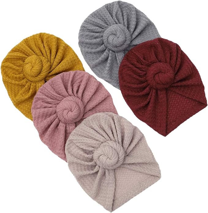 Photo 1 of Baby Hats Newborn Baby Turban Baby Girls Hospital Hat Infant Toddler Kid Hat Big Hair Bow Top Knot Head Wrap
