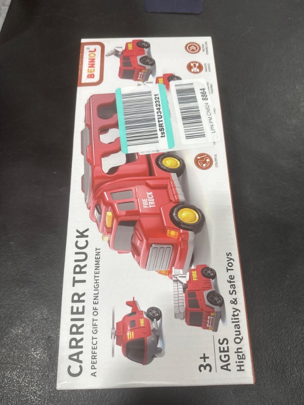 Photo 2 of Bennol Toddler Trucks Toys for Boys Age 1-3 3-5, 5 in 1 Fire Car Truck for Toddlers Boys Girls 1 2 3 4 5 6 Years Old, Toddler Boy Toys Christmas Birthday Gift Car Sets with Light Sound FIRE TRUCKS