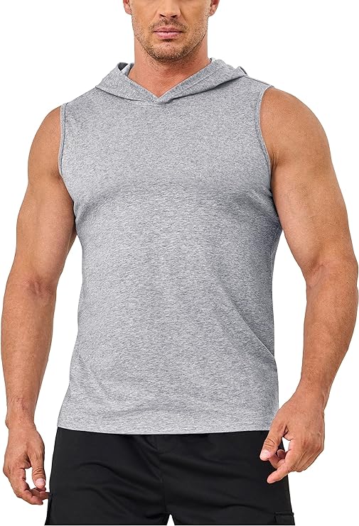 Photo 1 of 2XL MAGCOMSEN Men's Hooded Tank Tops Sleeveless Cotton T-Shirt Regular Fit Summer Casual Shirt
