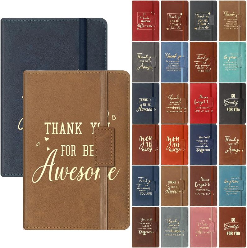 Photo 1 of Qeeenar 24 Pcs Thank You Gifts A6 Leather Journal Bulk May You Be Proud of The Work Appreciation Employee Gifts Small Notepad Inspirational Notebooks for...
