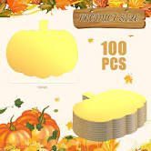 Photo 1 of 100 Pieces Pumpkin Disposable Placemats Metallic Thanksgiving Pumpkin Place Mats Autumn Harvest Table Mats for Fall Thanksgiving Halloween Kitchen Decor Placemats