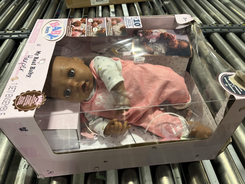 Photo 2 of Baby Born My Real Baby Doll Harper - Dark Brown Eyes: Realistic Soft-Bodied Baby Doll Ages 3 & Up, Sound Effects, Drinks & Wets, Mouth Moves, Cries Real Tears, Eyes Open & Close, Pacifier