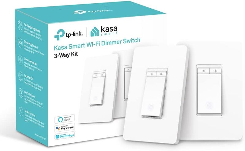 Photo 1 of Kasa Smart 3 Way Dimmer Switch KIT, Dimmable Light Switch Compatible with Alexa, Google Assistant and SmartThings, Neutral Wire Needed, 2.4GHz, ETL Certified, No Hub Required (KS230 KIT) , White
