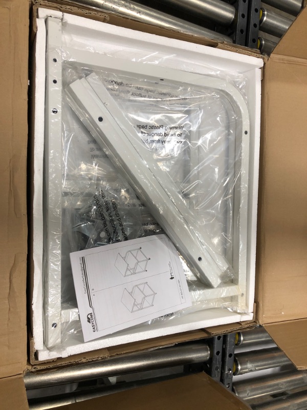 Photo 1 of EasyCom Printer Stand- Large 3 Tier Printer Table with Wheels- Industrial Printer Storage Cart- Rolling Printer Cart with Storage Shelf for Printer Scanner Fax Home Office Use- White