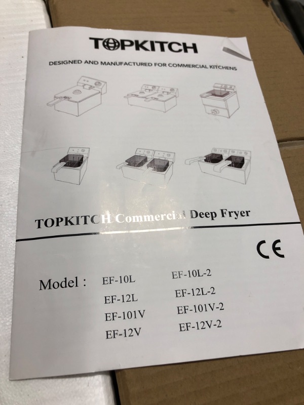 Photo 1 of TOPKITCH Deep fryer Commercial Deep Fryer 12L x 2 Dual Tank Electric Deep Fryers with Basket Electric Countertop Fryer for Restaurant with 2 Frying Baskets and Lids, 3300W x 2, 240V, 6-15 Phase Plugs 24L, 240V 6600W