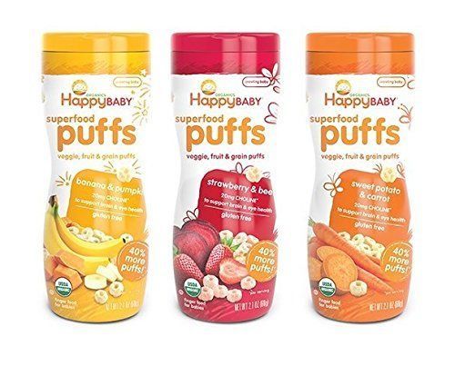 Photo 1 of 6 PACK Happy Baby Organic Puffs 2.1 Oz Mixed EXP. 02/2024