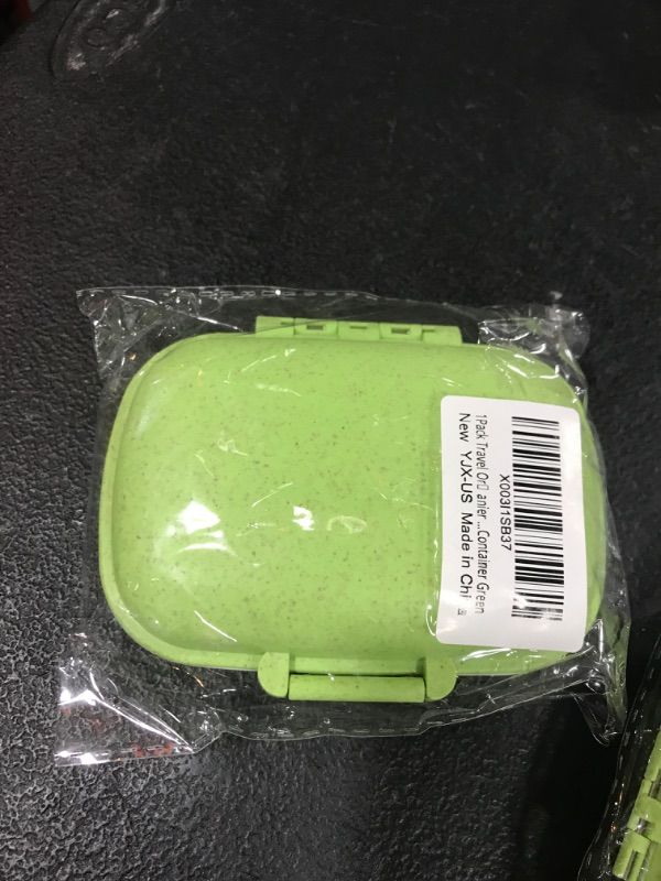 Photo 1 of 1Pack Travel Pill Organizer, 8 Compartments Portable Pill Case, Small Pill Box for Pocket Purse Portable Medicine Vitamin Container Green