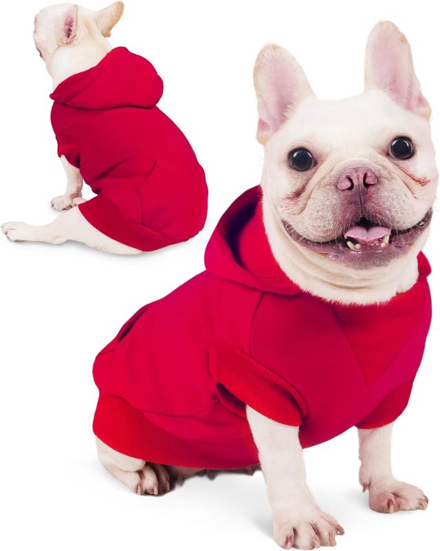 Photo 1 of 3xl Joyahoo Dog Hoodie, French Bulldog Puppy Dog Clothes, Warm Frenchie Dog Clothes Sweatshirt with Pocket, Cold Weather Dog Hoodies for Small Dogs, French...
