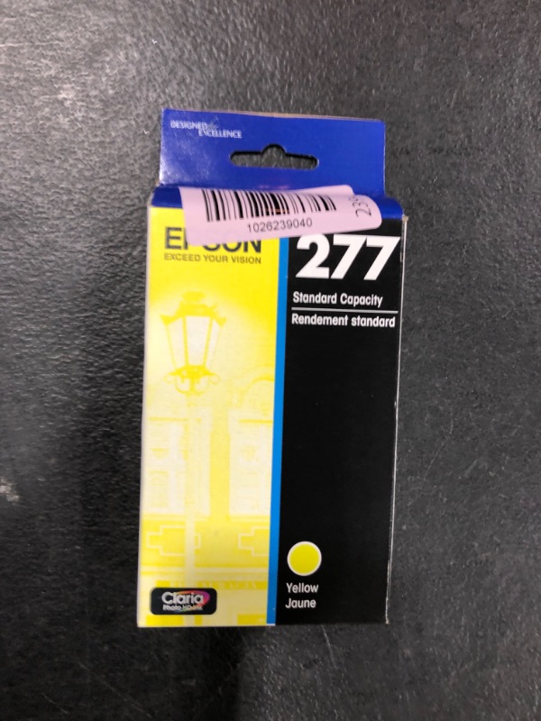 Photo 1 of Epson 277 Claria Photo HD Ink Standard Capacity Yellow Cartridge (T277420) Works with Expression Photo XP-850, XP-860, XP-950, XP-960, XP-970 Yellow 1 Pack