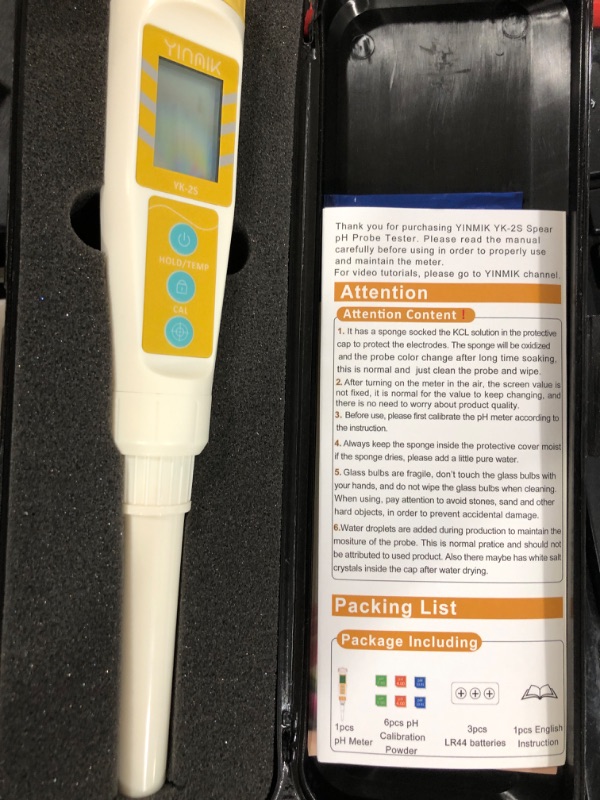 Photo 1 of YINMIK Digital pH Meter for Food, pH Probe for Sourdough and Bread Dough, Checking The pH of Fermenting Sausages and Salami, Waterproof pH Tester for Solid and Liquid Soft Soil Sample 2S pH Meter