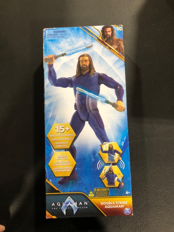 Photo 1 of Aquaman DC Comics, Double Strike Action Figure, 12-inch, Stealth Suit, Lights & Sounds, 11 Points of Articulation, Collectible Superhero Kids Toys for Boys