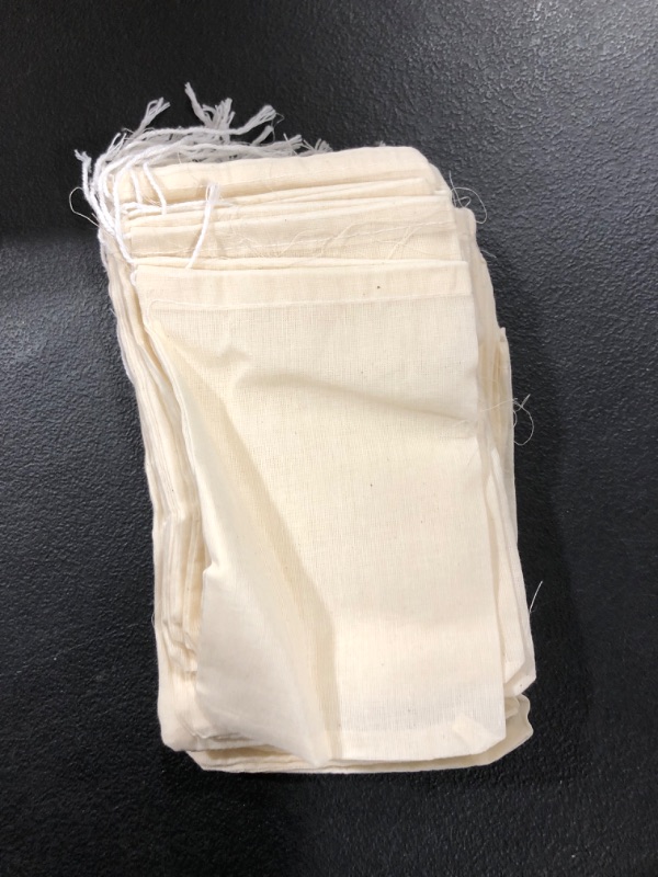 Photo 1 of 100 Pcs Disposable Tea Bags For Loose Leaf Tea, Unbleached Tea Filter Bags With Drawstring, And Compostable