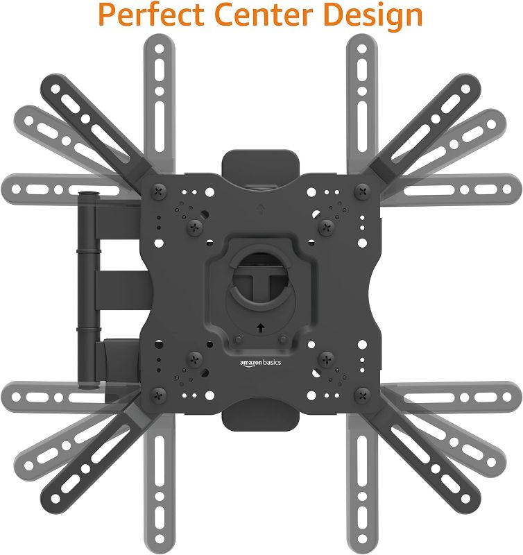 Photo 1 of Amazon Basics Articulating TV Wall Mount for 22-inch to 55-inch TVs & High-Speed HDMI Cable - 15 Feet (Latest Standard)