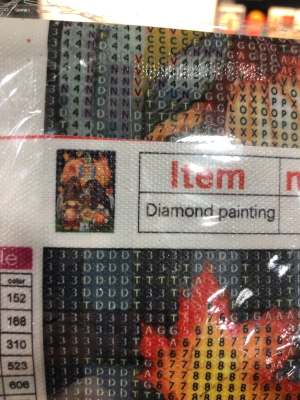 Photo 2 of YUE ZHE Halloween Diamond Painting Art Kits for Adults, DIY Gnomes Diamond Art Kits Full Drill Diamond Dots Pumpkin 5D Diamond Painting Kits for Kids Beginner, Gem Art for Home Wall Decor (12 x 16in)